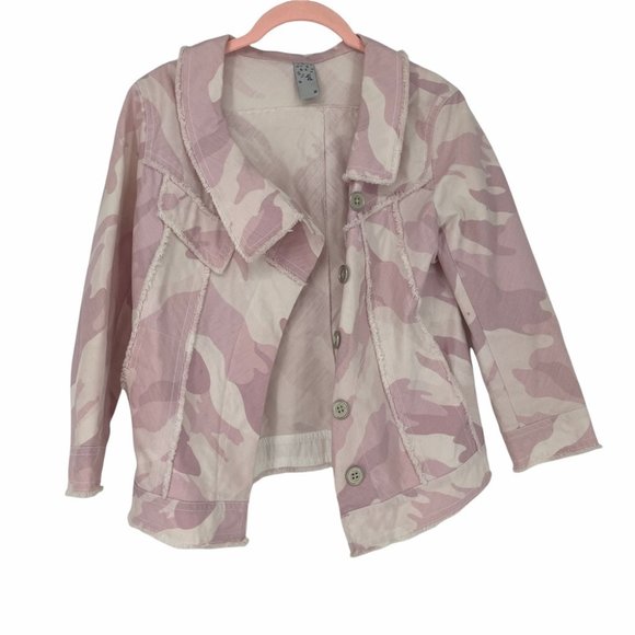 pH. Jackets & Blazers - Ph pastel pink camo jean jacket medium